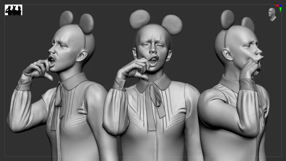 在zbrush,maya中创建一个带有老鼠耳朵的写实女孩-深夜小编-cg导航-让