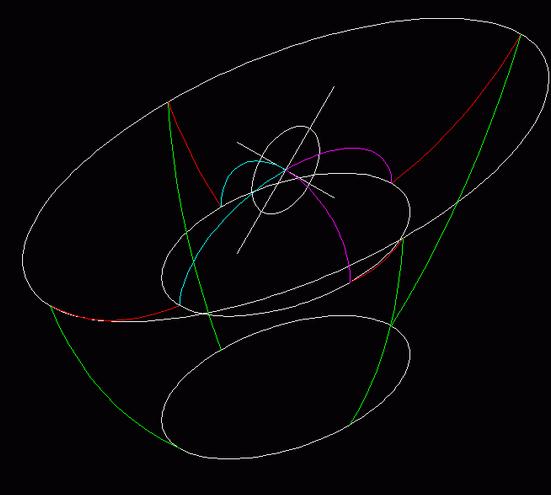 再放样半椭圆,利用四条弧线做导向放样19,放样成实体20,移到元宝中间