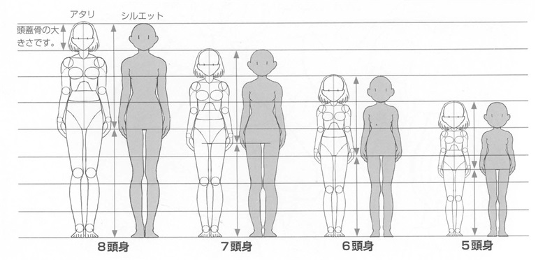 的人物看作年龄是在中学生往上的角色话,这种腿长的比例就是"平衡比"