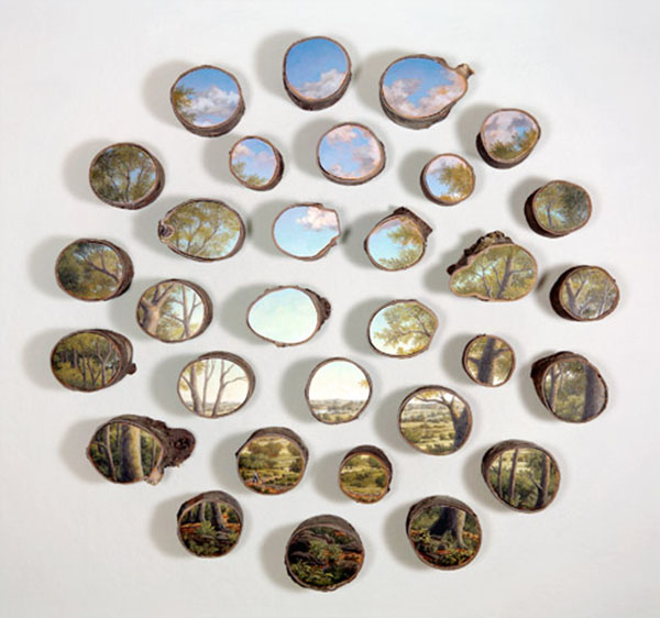 在残垣断木上作画-alison moritsugu的木桩艺术画-原画插画资源-cg