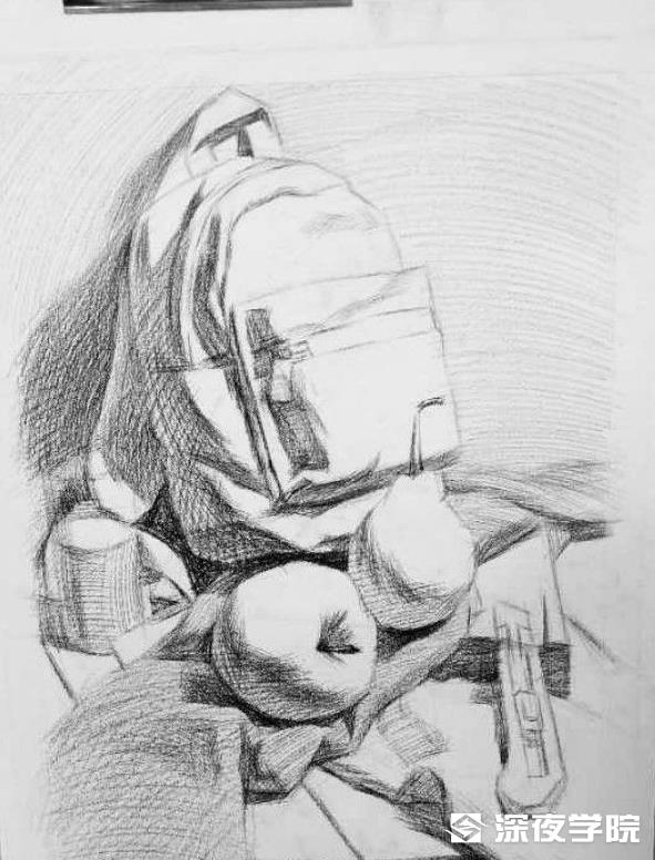 素描书包怎么画？零基础画素描入门教程-原画插画资源-深夜学院