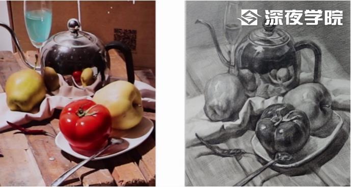 如何画好素描静物-原画插画资源-深夜学院