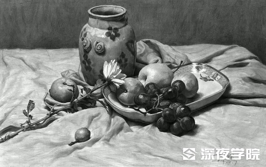 素描静物默画的表现方法及作画步骤-原画插画资源-深夜学院