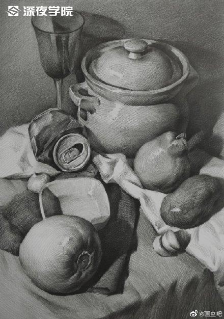 静物画 油彩画 小泉正彦　10号　原画 素描背景不会画？掌握这几点轻松画好素描静物~-原画插画资源-大神直播