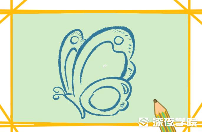 漂亮的蓝色蝴蝶简笔画彩色怎么画-建模雕刻资源-深夜学院