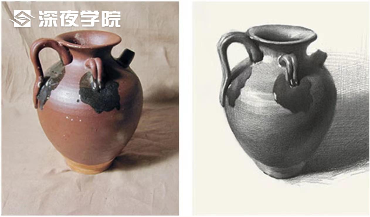 不同的素描静物参照物质感怎么画-原画插画资源-深夜学院